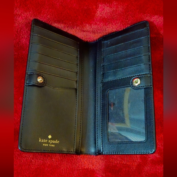 Kate Spade Black Staci Saffiano Slim Wallet - Picture 4 of 6